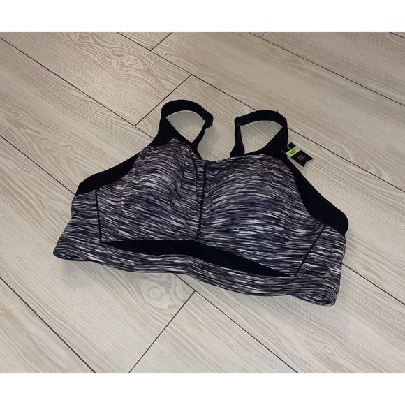 Ambrielle Other - Ambrielle Active Cross Trainer Sports Bra Marled Underwire Womens 40B Black New